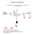 Großhandel DW-EV2-XD60 Einstellbar 14-24 &#39;&#39; Computer Double LCD Monitor Arms Desktop Mount Dual